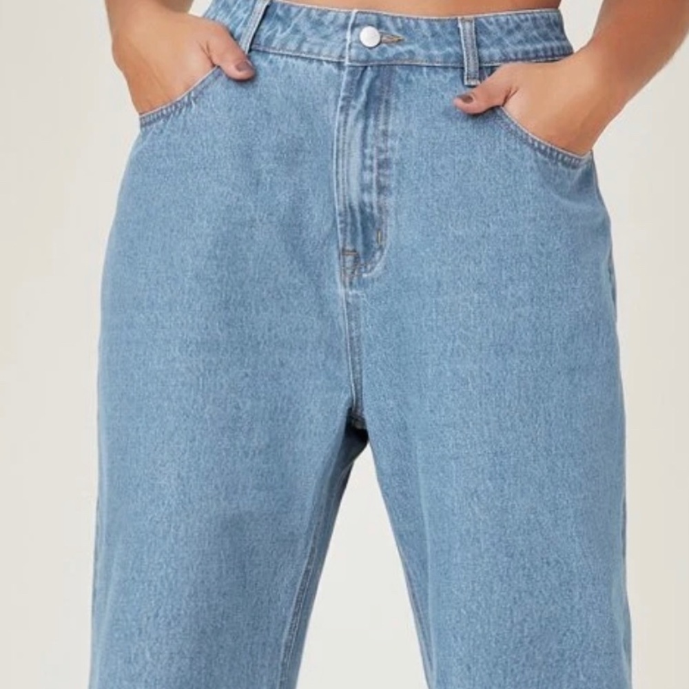 SHEIN Plus Size Light Wash Wide Leg Jeans
